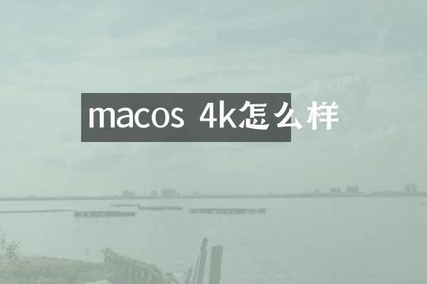 macos 4k怎么样