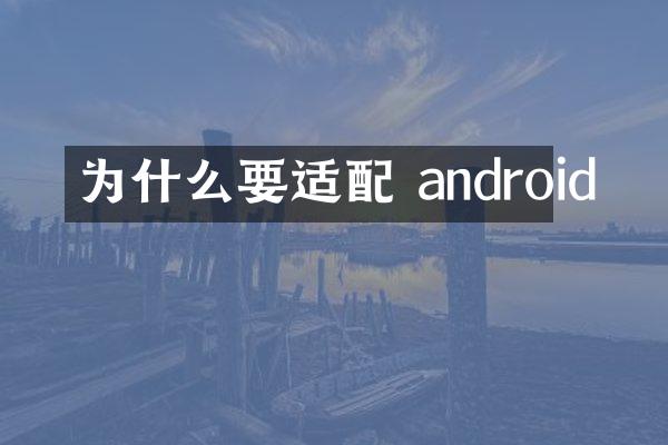 为什么要适配 android