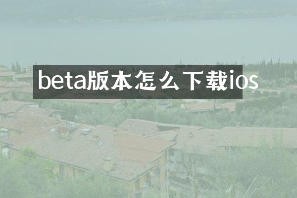 beta版本怎么下载ios
