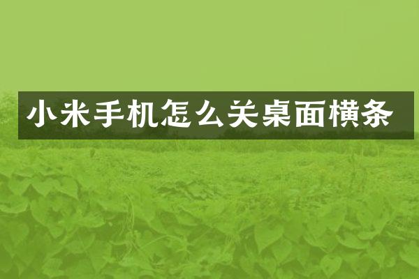 小米手机怎么关桌面横条