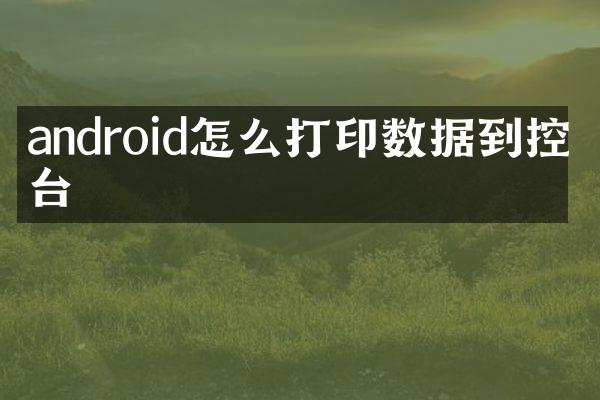 android怎么打印数据到控制台