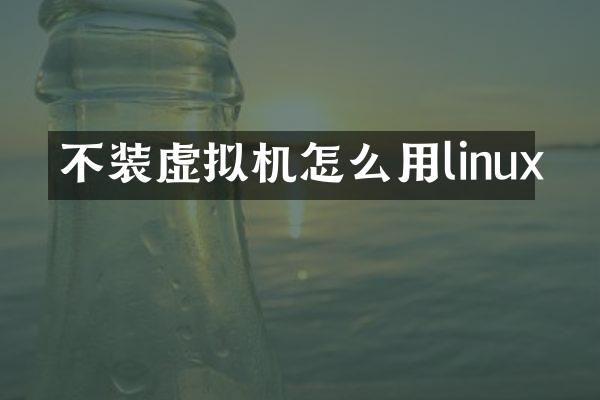 不装虚拟机怎么用linux