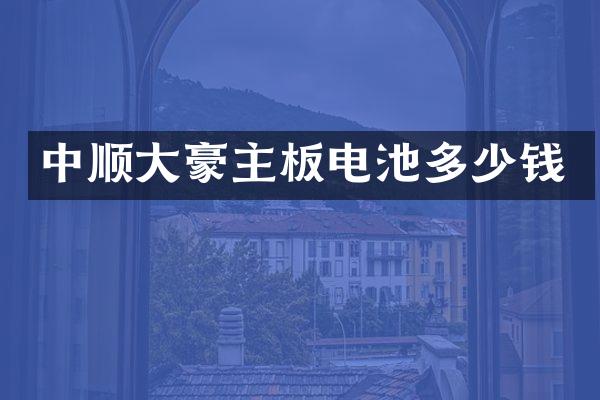 中顺大豪主板电池多少钱