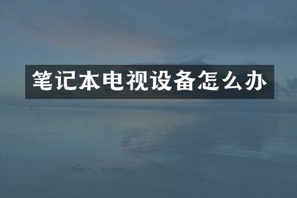 笔记本电视设备怎么办