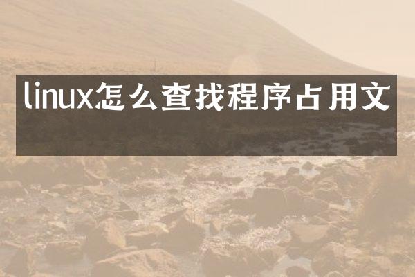 linux怎么查找程序占用文件