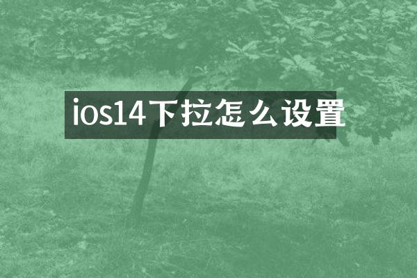 ios14下拉怎么设置