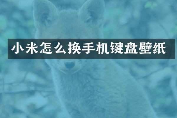 小米怎么换手机键盘壁纸
