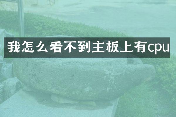 我怎么看不到主板上有cpu