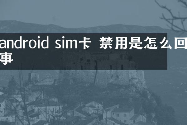 android sim卡 禁用是怎么回事