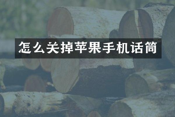 怎么关掉苹果手机话筒