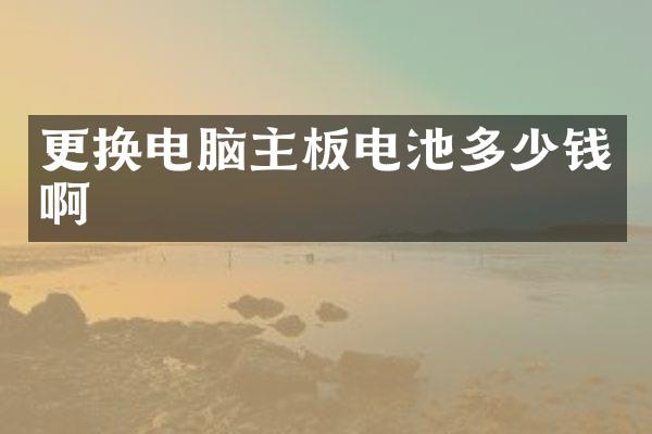 更换电脑主板电池多少钱啊