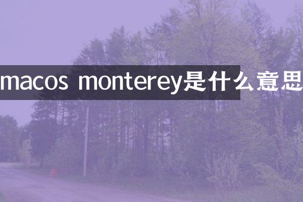 macos monterey是什么意思