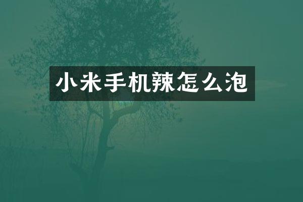 小米手机辣怎么泡