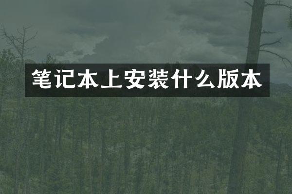 笔记本上安装什么版本
