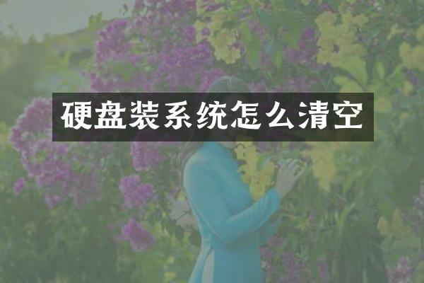 硬盘装系统怎么清空