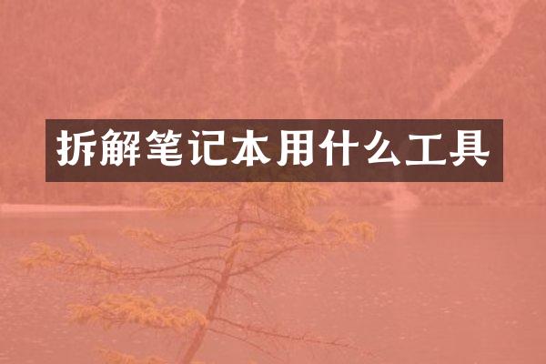 拆解笔记本用什么工具