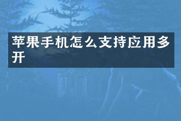 苹果手机怎么支持应用多开