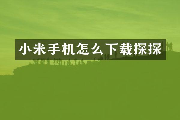 小米手机怎么下载探探