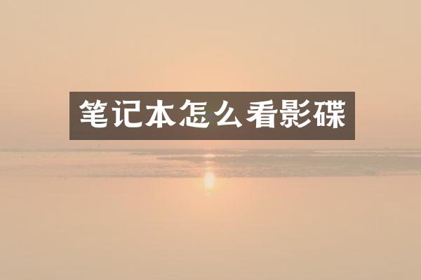笔记本怎么看影碟