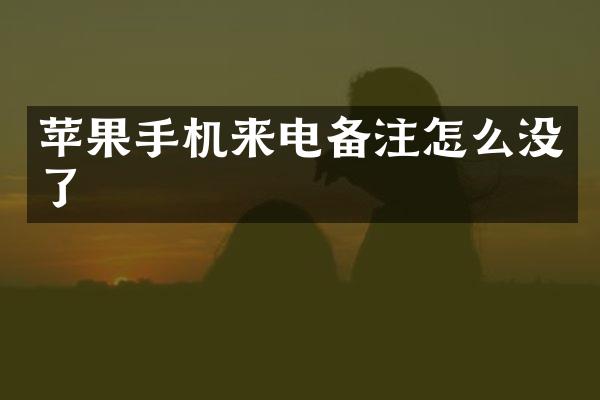 苹果手机来电备注怎么没了