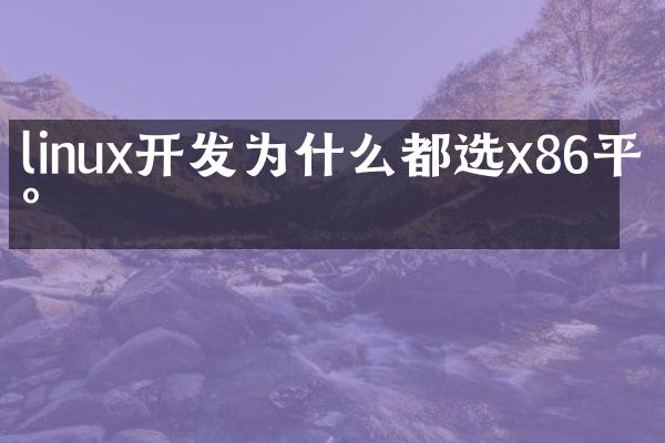 linux开发为什么都选x86平台