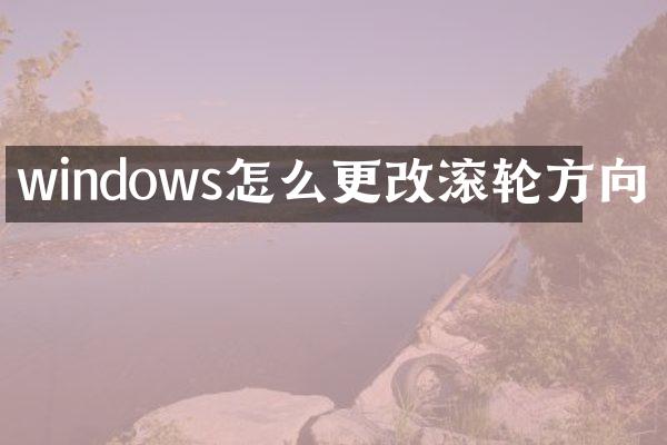 windows怎么更改滚轮方向