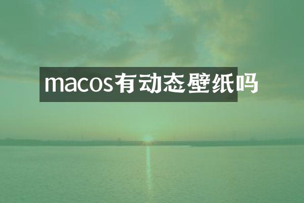 macos有动态壁纸吗