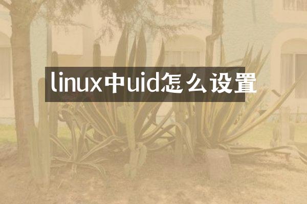 linux中uid怎么设置