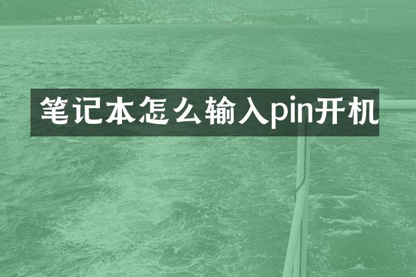 笔记本怎么输入pin开机