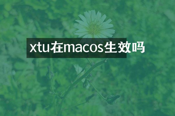 xtu在macos生效吗
