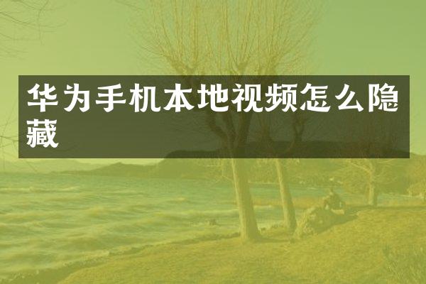 华为手机本地视频怎么隐藏