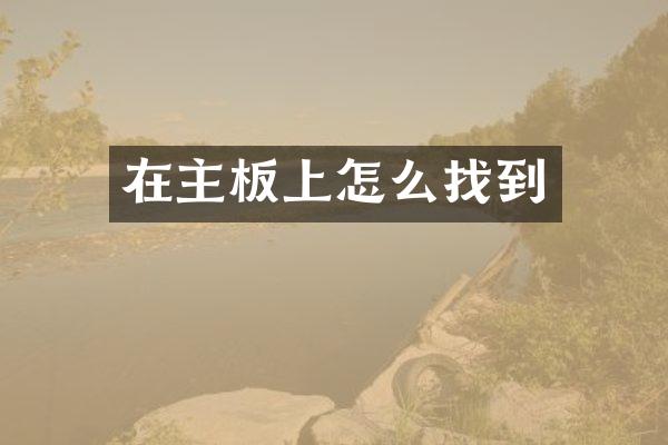 在主板上怎么找到