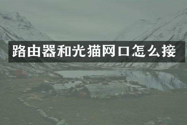 路由器和光猫网口怎么接