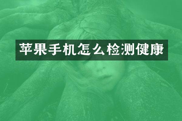 苹果手机怎么检测健康