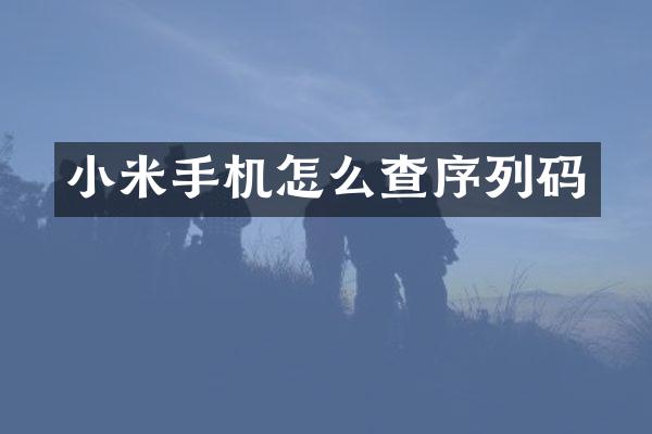 小米手机怎么查序列码