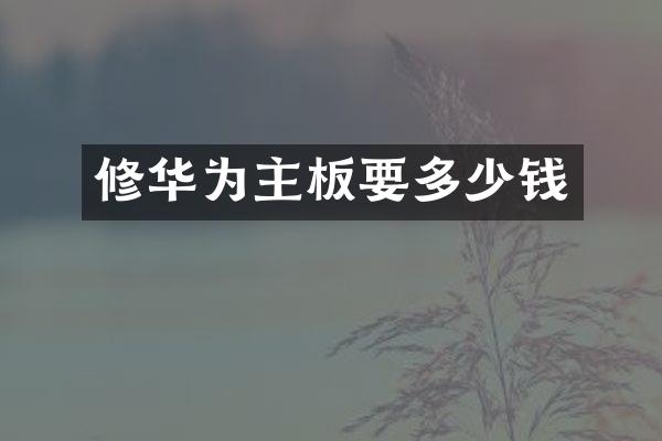 修华为主板要多少钱