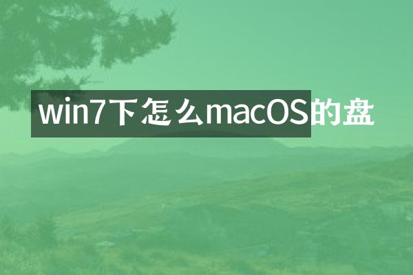 win7下怎么macOS的盘