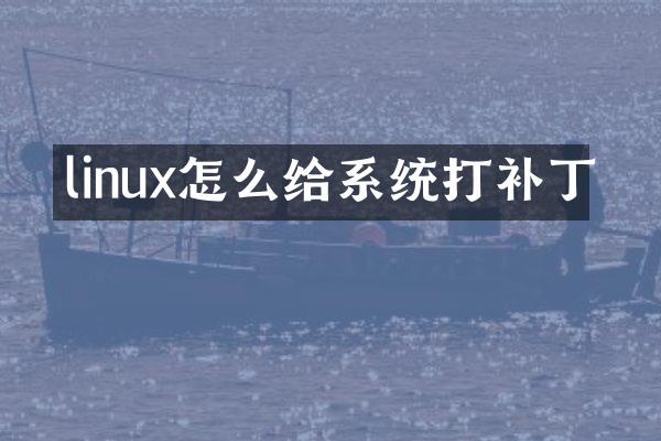 linux怎么给系统打补丁