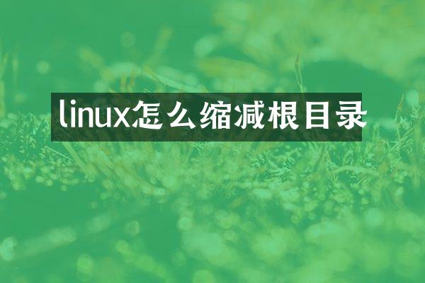 linux怎么缩减根目录