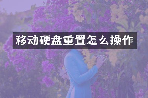 移动硬盘重置怎么操作