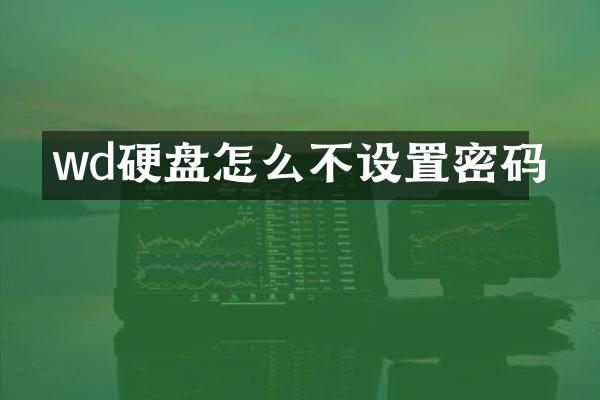 wd硬盘怎么不设置密码