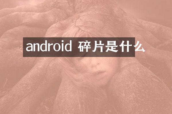 android 碎片是什么