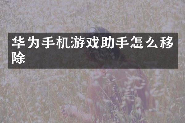 华为手机游戏助手怎么移除