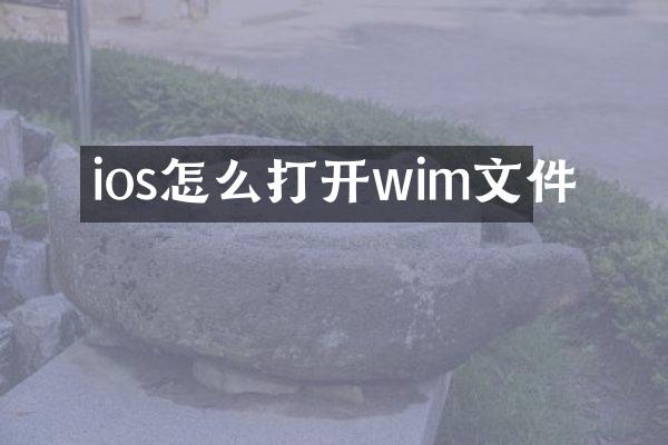 ios怎么打开wim文件