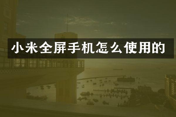 小米全屏手机怎么使用的