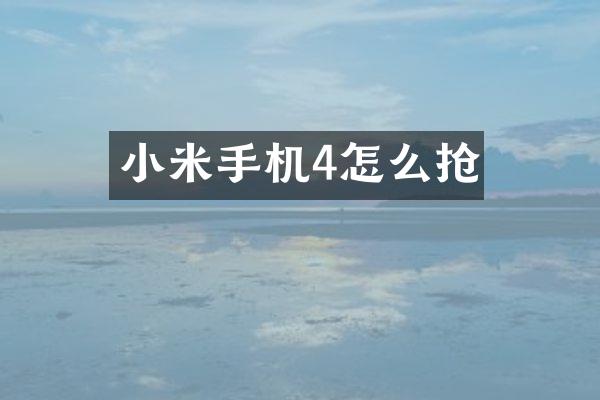 小米手机4怎么抢