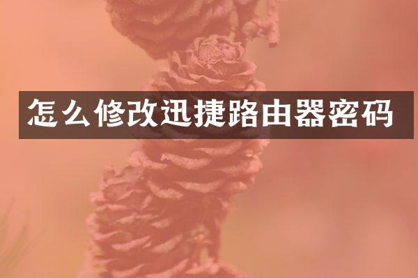 怎么修改迅捷路由器密码