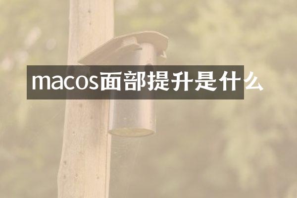 macos面部提升是什么
