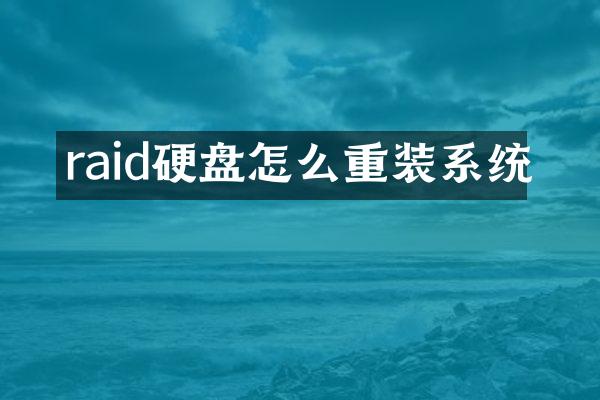 raid硬盘怎么重装系统