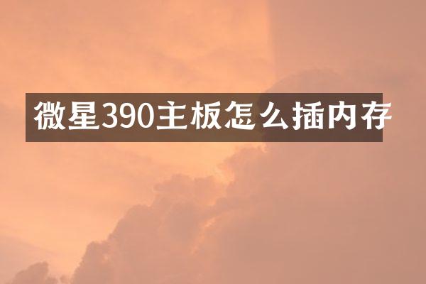 微星390主板怎么插内存